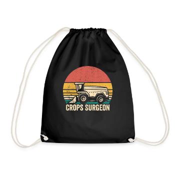 Ernten Chirurg Landwirt Landwirtschaft Vintage - Turnbeutel - Schwarz - Vorne