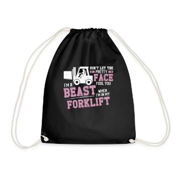 Certified Forklift Truck Operator - Drawstring Bag - black - Front