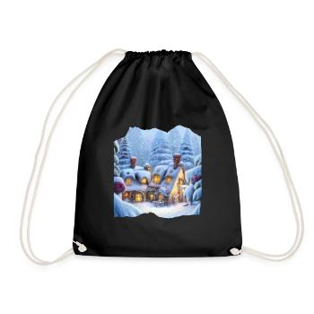 Motif de Noël - Sac de sport léger - noir - Devant