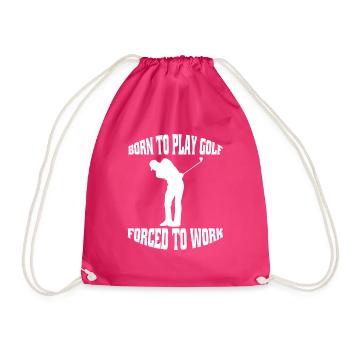 Golf Spruch Golfschläger Golfball Golfspielerin - Turnbeutel - Fuchsia - Vorne