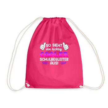 Schulbegleitung Inklusion cooler Schulbegleiter - Turnbeutel - Fuchsia - Vorne