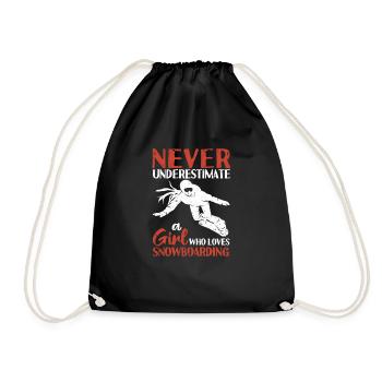 Never underestimate a girl who Snow - Drawstring Bag - black - Front
