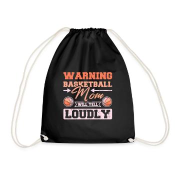 Basketball mom will yell loudly - Turnbeutel - Schwarz - Vorne