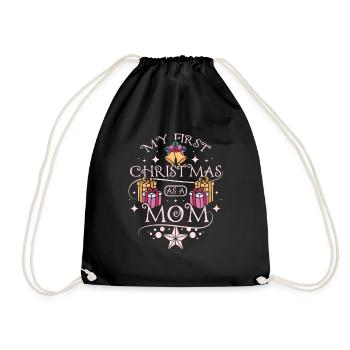 First christmas as a mom - Turnbeutel - Schwarz - Vorne