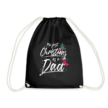 First christmas as a dad - Turnbeutel - Schwarz - Vorne