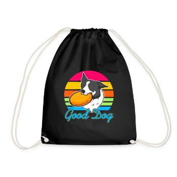 Bon chien mignon rétro dog attraper des conceptions - Sac de sport léger - noir - Devant