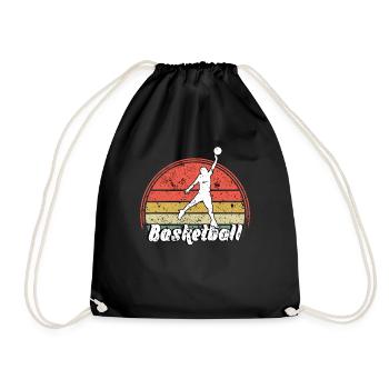Basketballspieler - Basketball - BBall - Basketball - Turnbeutel - Schwarz - Vorne