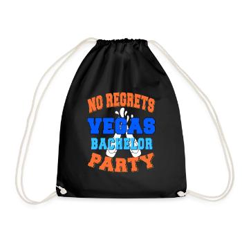 No Regrets Vegas Bachelor Party Vegas Wedding - Drawstring Bag - black - Front