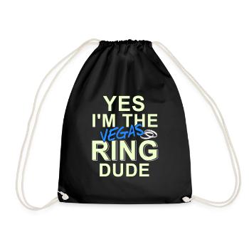 Yes I'm The Vegas Ring Dude Funny Vegas Wedding - Drawstring Bag - black - Front