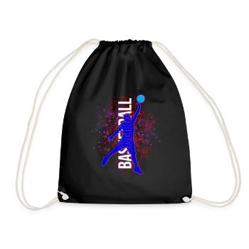 Basketballspieler - Basketball - BBall - Basketball - Turnbeutel - Schwarz - Vorne