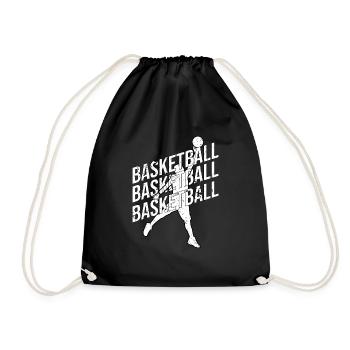 Basketballspieler - Basketball - BBall - Basketball - Turnbeutel - Schwarz - Vorne
