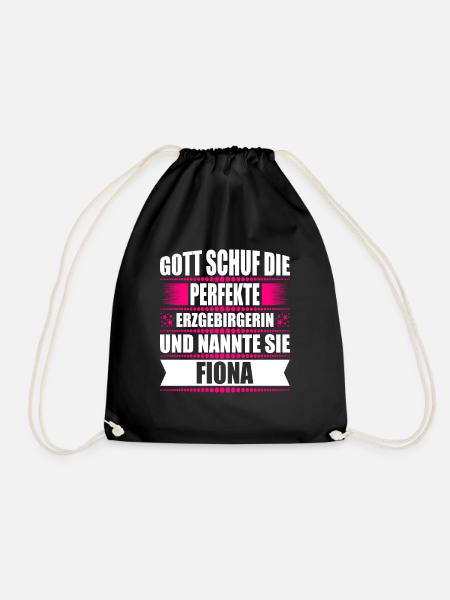 Erzgebirge Frau Namen Sachsen Fiona - Turnbeutel - Schwarz