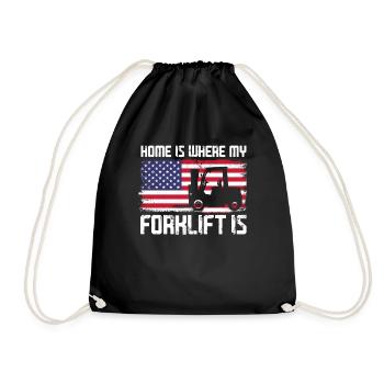 Certified Forklift Truck Operator - Drawstring Bag - black - Front