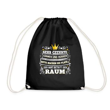 Kneipen-Besitzer Barkeeper Wirt - Turnbeutel - Schwarz - Vorne