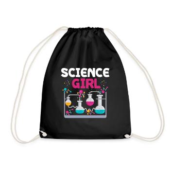 Science girls -chemistry schoolgirls women - Drawstring Bag - black - Front