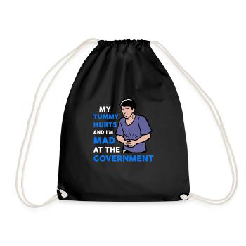 J’ai mal au ventre et je suis en colère contre le gouvernement - Sac de sport léger - noir - Devant