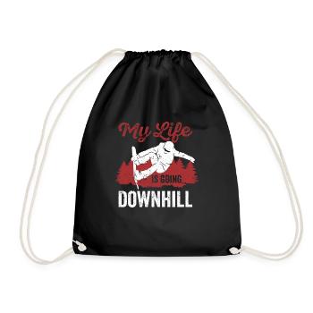 Snowboard Winter Snowboarding My Life Is Going - Drawstring Bag - black - Front
