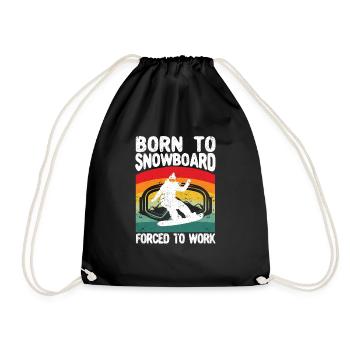 Funny Winter Snowboarding Zum Snowboarden geboren - Turnbeutel - Schwarz - Vorne