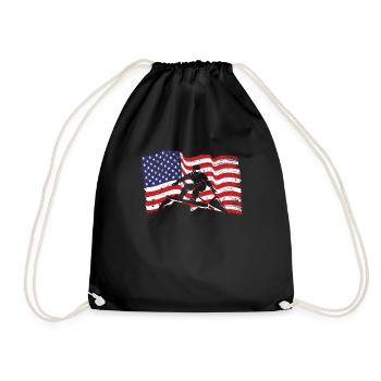 USA Sport Snowboarding amerikanische Flagge Snow - Turnbeutel - Schwarz - Vorne