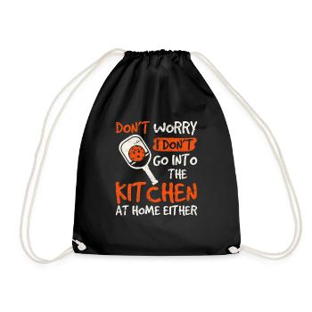 Funny Pickleball Humor Pickleball Kitchen Pickleba - Drawstring Bag - black - Front
