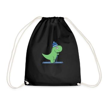 Ski T-Rex Ski Dino Hiver Montagnes Alpes Piste Ski - Sac de sport léger - noir - Devant