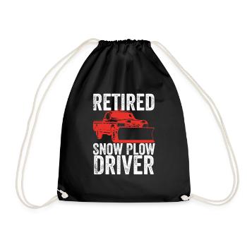 Retired Snow Plow Driver Snowplow Driver - Drawstring Bag - black - Front