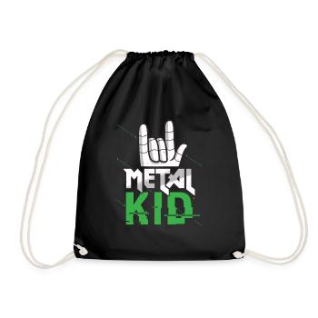 Rock Sign Rock Hand Metal Kid Music Lover Rock - Drawstring Bag - black - Front