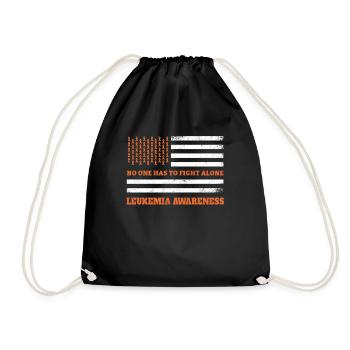 September Orange Ribbon Leukemia Cancer Awareness - Drawstring Bag - black - Front