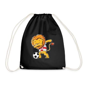 England Football Patriotic English Dabbing Lion So - Drawstring Bag - black - Front