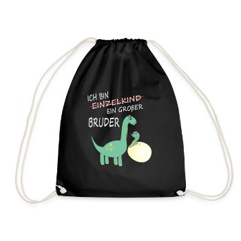 Geschenkidee zur Geburt großer Bruder - Turnbeutel - Schwarz - Vorne