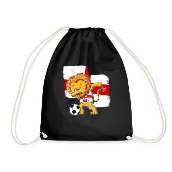 England Football Patriotic English Dabbing Lion So - Drawstring Bag - black - Front