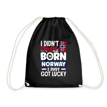 Norvège Norvège Norvège Drapeau Je viens d’avoir de la chance - Sac de sport léger - noir - Devant