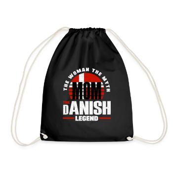 Denmark Danish Denmark Flag Mother - Drawstring Bag - black - Front