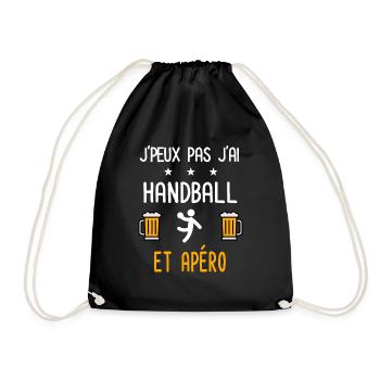je peux pas j'ai handball joueur apéro - Sac de sport léger - noir - Devant