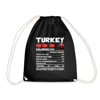 Drôle de contenu nutritionnel de la dinde Thanksgiving - Sac de sport léger - noir - Devant