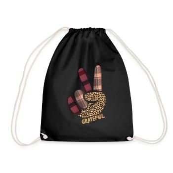 Turquie Amour Paix Automne Modèle Thanksgiving - Sac de sport léger - noir - Devant