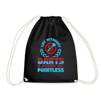 Life Without Darts Is Possible But Pointless - Drawstring Bag - black - Front