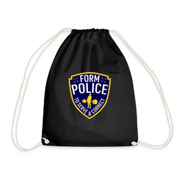 Form Police Powerlifting - Drawstring Bag - black - Front