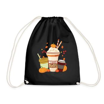 Spice Pumpkin Drink Thanksgiving Season Autumn - Drawstring Bag - black - Front
