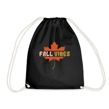Leaf Fall Vibes Thanksgiving Season Autumn - Turnbeutel - Schwarz - Vorne