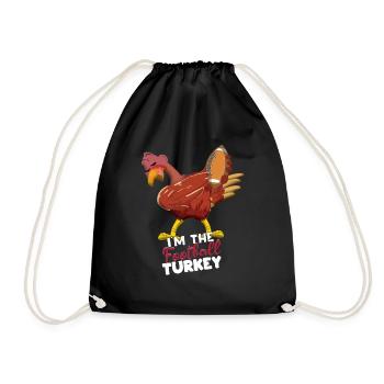 Rugby Dabbing Turquie Fan de football Thanksgiving - Sac de sport léger - noir - Devant