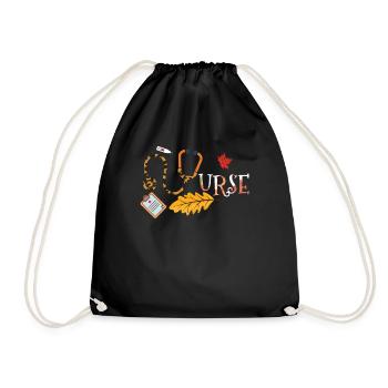 Soins infirmiers Infirmière autorisée Automne Automne Action de grâce - Sac de sport léger - noir - Devant