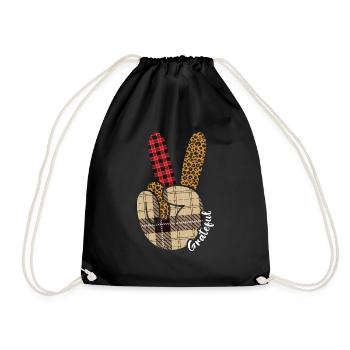 Turquie Amour Paix Modèle d’automne Automne Thanksgiving - Sac de sport léger - noir - Devant