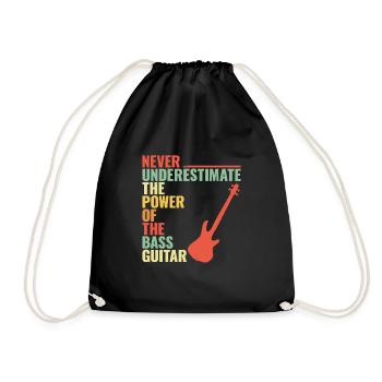 NEVER UNDERESTIMATE THE POWER OF THE bass guitar - Turnbeutel - Schwarz - Vorne