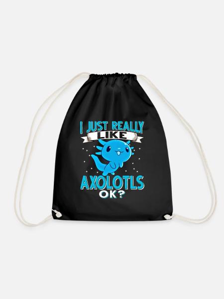 I just really like axolotls Ok? sweet axolotl - Drawstring Bag - black