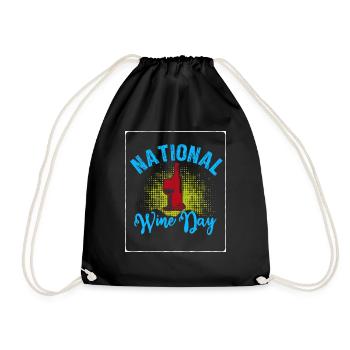 National Wine Nay T-Shirt Essential T-Shirt - Drawstring Bag - black - Front