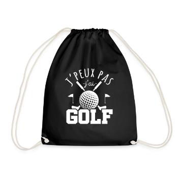 I can not I have golf gift golfer humor - Drawstring Bag - black - Front
