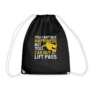 Boarder: You can't buy happiness, but you can buy a - Drawstring Bag - black - Front