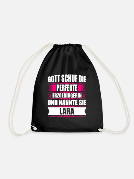 Erzgebirge Frau Namen Sachsen Lara - Turnbeutel - Schwarz