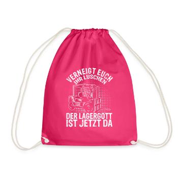Lagergott Gabelstapler Staplerfahrer Lagerhalle Fa - Turnbeutel - Fuchsia - Vorne